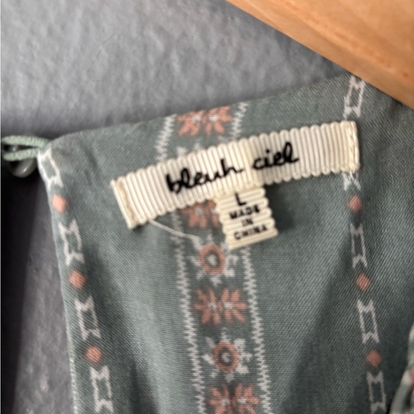 Bleuh Ciel | Smocked Floral Racerback Midi Dress | Size L - Picture 11 of 13